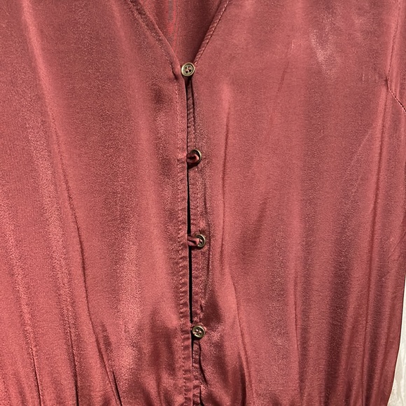 Small maroon Forever 21 satin jumpsuit - Picture 2 of 4